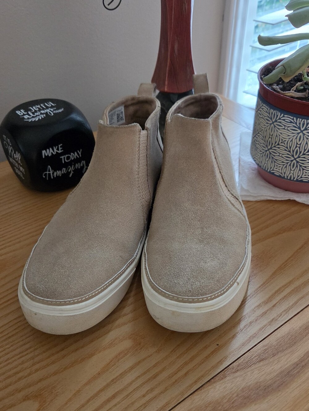 Toms Beige Suede Slip-On Sneakers